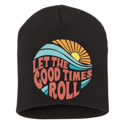 Let The Good Times Roll Retro Vintage Short Acrylic Beanie