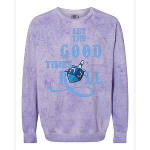 Let The Good Times Roll Raglan Hanukkah Colorblast Crewneck Sweatshirt