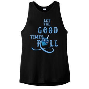 Let The Good Times Roll Raglan Hanukkah Ladies PosiCharge Tri-Blend Wicking Tank