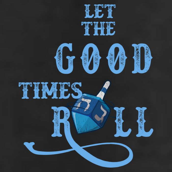 Let The Good Times Roll Raglan Hanukkah 7 Panel Mesh Trucker Snapback Hat