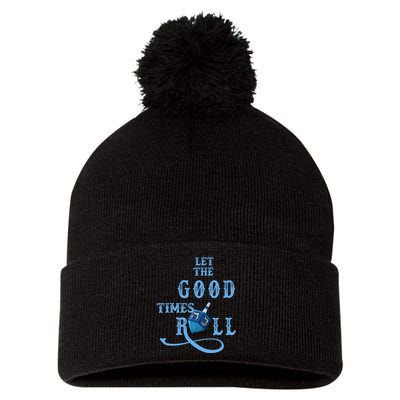 Let The Good Times Roll Raglan Hanukkah Pom Pom 12in Knit Beanie