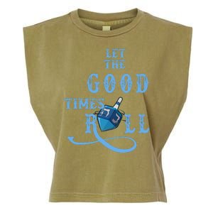 Let The Good Times Roll Raglan Hanukkah Garment-Dyed Women's Muscle Tee