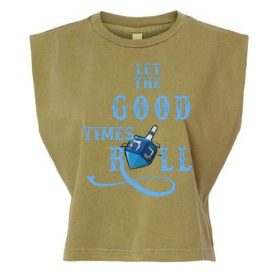 Let The Good Times Roll Raglan Hanukkah Garment-Dyed Women's Muscle Tee