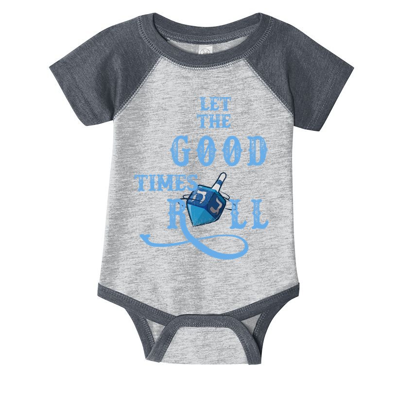 Let The Good Times Roll Raglan Hanukkah Infant Baby Jersey Bodysuit