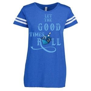 Let The Good Times Roll Raglan Hanukkah Enza Ladies Jersey Football T-Shirt