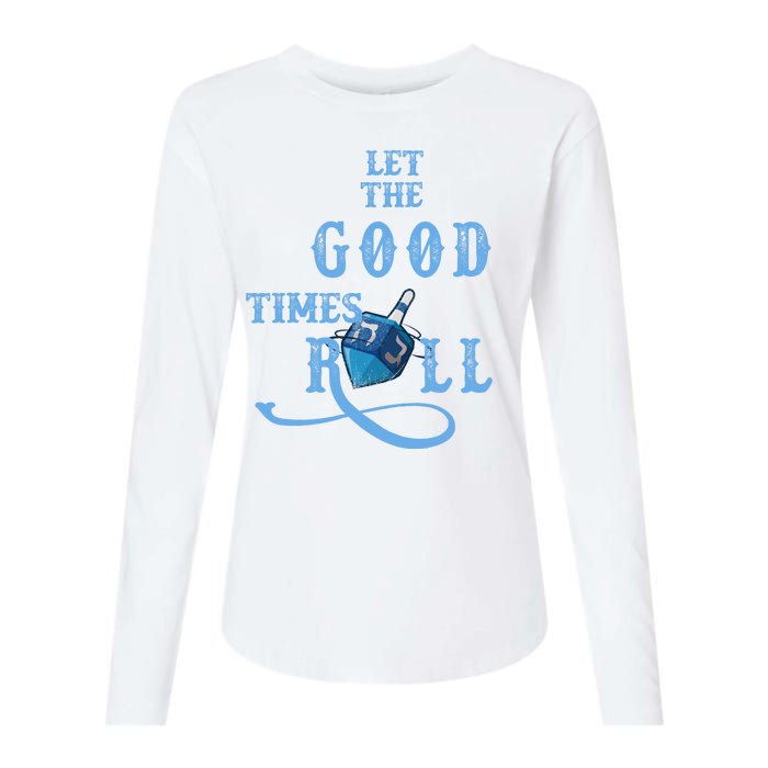 Let The Good Times Roll Raglan Hanukkah Womens Cotton Relaxed Long Sleeve T-Shirt