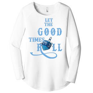 Let The Good Times Roll Raglan Hanukkah Women's Perfect Tri Tunic Long Sleeve Shirt