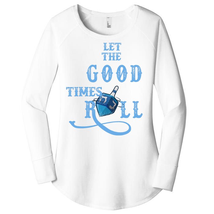 Let The Good Times Roll Raglan Hanukkah Women's Perfect Tri Tunic Long Sleeve Shirt