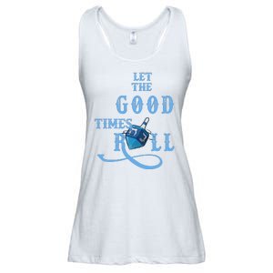 Let The Good Times Roll Raglan Hanukkah Ladies Essential Flowy Tank