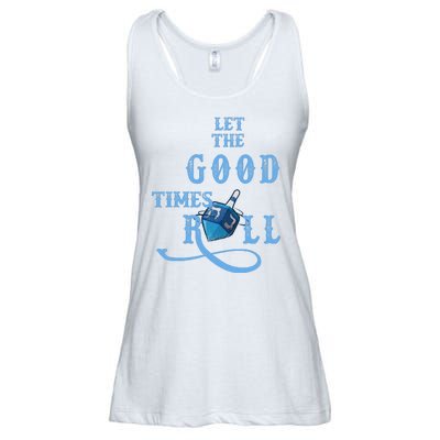 Let The Good Times Roll Raglan Hanukkah Ladies Essential Flowy Tank