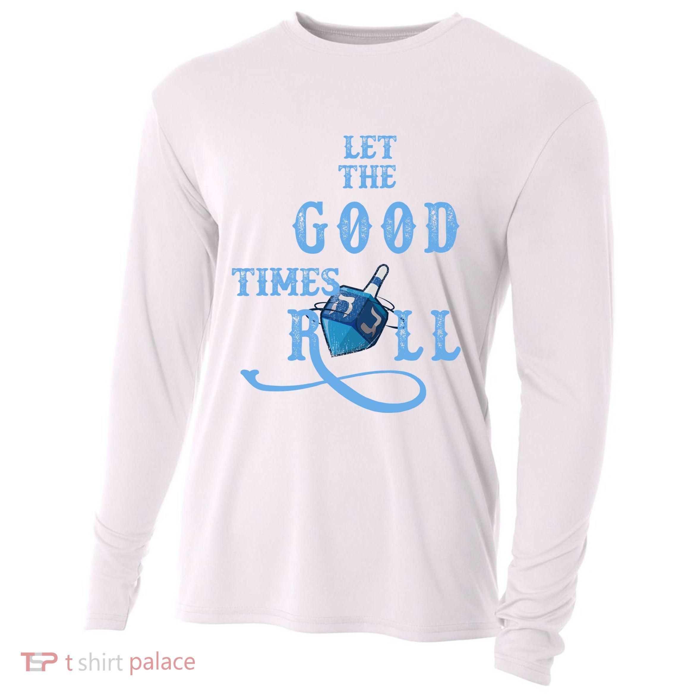 Let The Good Times Roll Raglan Hanukkah Cooling Performance Long Sleeve Crew