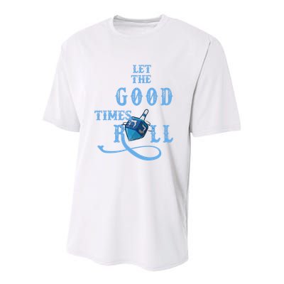 Let The Good Times Roll Raglan Hanukkah Youth Performance Sprint T-Shirt