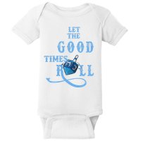 Let The Good Times Roll Raglan Hanukkah Baby Bodysuit