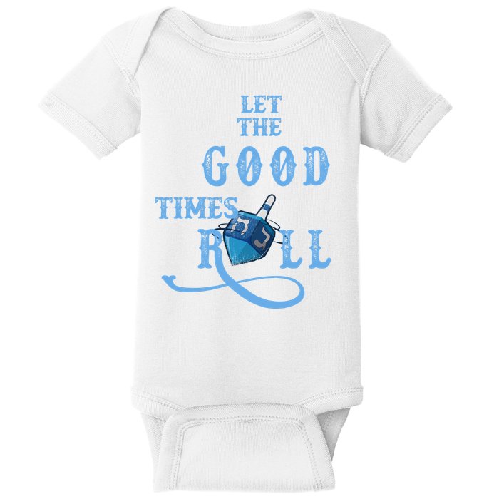 Let The Good Times Roll Raglan Hanukkah Baby Bodysuit