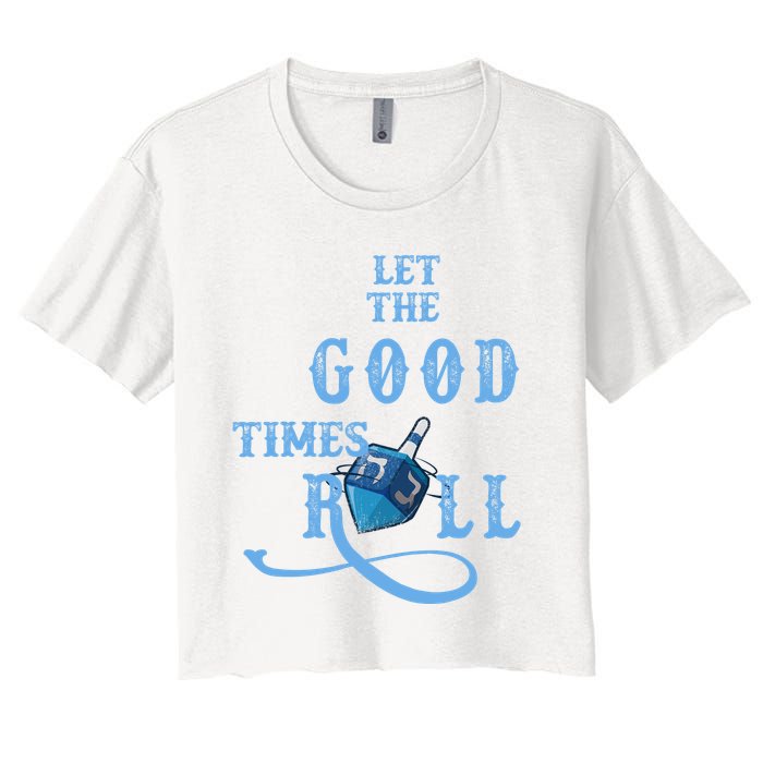 Let The Good Times Roll Raglan Hanukkah Crop Top