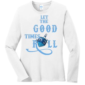 Let The Good Times Roll Raglan Hanukkah Ladies Long Sleeve Shirt