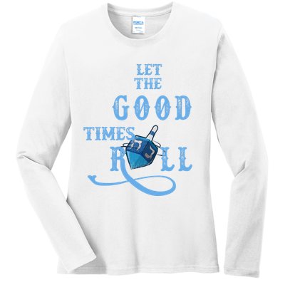 Let The Good Times Roll Raglan Hanukkah Ladies Long Sleeve Shirt