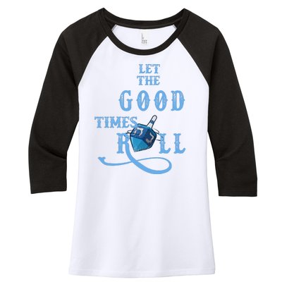 Let The Good Times Roll Raglan Hanukkah Women's Tri-Blend 3/4-Sleeve Raglan Shirt