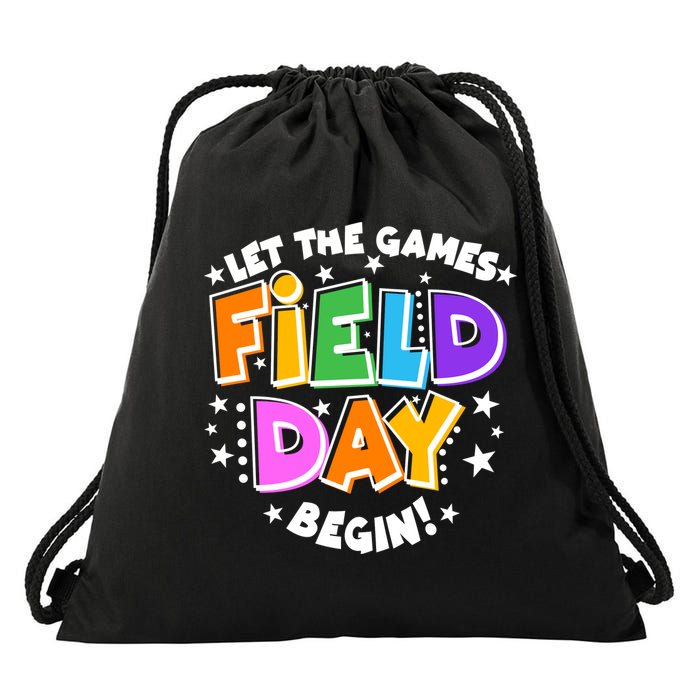 Let The Games Begin Field Day Drawstring Bag