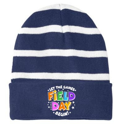 Let The Games Begin Field Day Striped Beanie with Solid Band