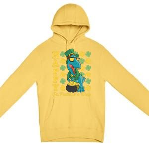 Lucky Tfunny Giftrex Happy St Patricks Day Irish Dinosaur Cool Gift Premium Pullover Hoodie