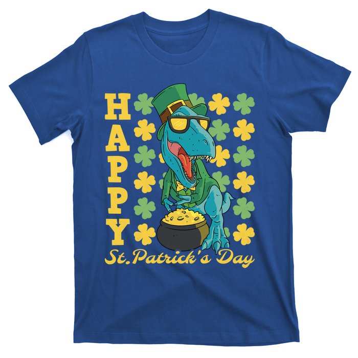 Lucky Tfunny Giftrex Happy St Patricks Day Irish Dinosaur Cool Gift T-Shirt