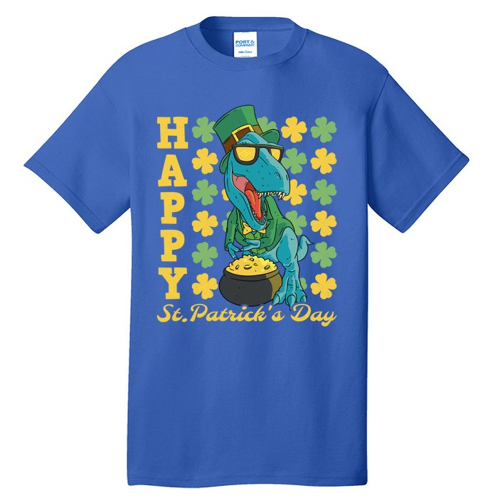 Lucky Tfunny Giftrex Happy St Patricks Day Irish Dinosaur Cool Gift Tall T-Shirt