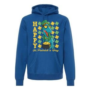 Lucky Tfunny Giftrex Happy St Patricks Day Irish Dinosaur Cool Gift Premium Hoodie