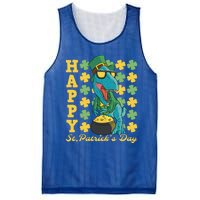 Lucky Tfunny Giftrex Happy St Patricks Day Irish Dinosaur Cool Gift Mesh Reversible Basketball Jersey Tank