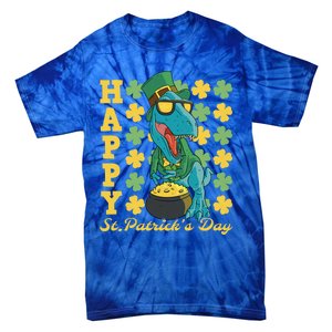 Lucky Tfunny Giftrex Happy St Patricks Day Irish Dinosaur Cool Gift Tie-Dye T-Shirt