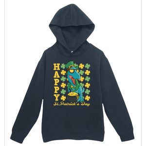 Lucky Tfunny Giftrex Happy St Patricks Day Irish Dinosaur Cool Gift Urban Pullover Hoodie