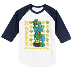 Lucky Tfunny Giftrex Happy St Patricks Day Irish Dinosaur Cool Gift Baseball Sleeve Shirt