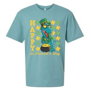 Lucky Tfunny Giftrex Happy St Patricks Day Irish Dinosaur Cool Gift Sueded Cloud Jersey T-Shirt