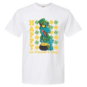 Lucky Tfunny Giftrex Happy St Patricks Day Irish Dinosaur Cool Gift Garment-Dyed Heavyweight T-Shirt