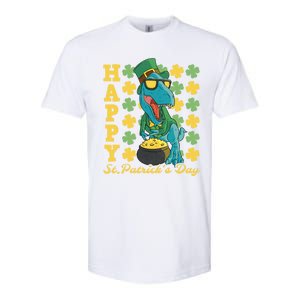 Lucky Tfunny Giftrex Happy St Patricks Day Irish Dinosaur Cool Gift Softstyle CVC T-Shirt