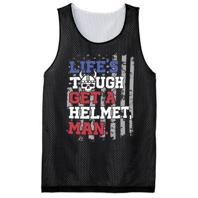 Lifes Tough Get A Helmet Man Mesh Reversible Basketball Jersey Tank