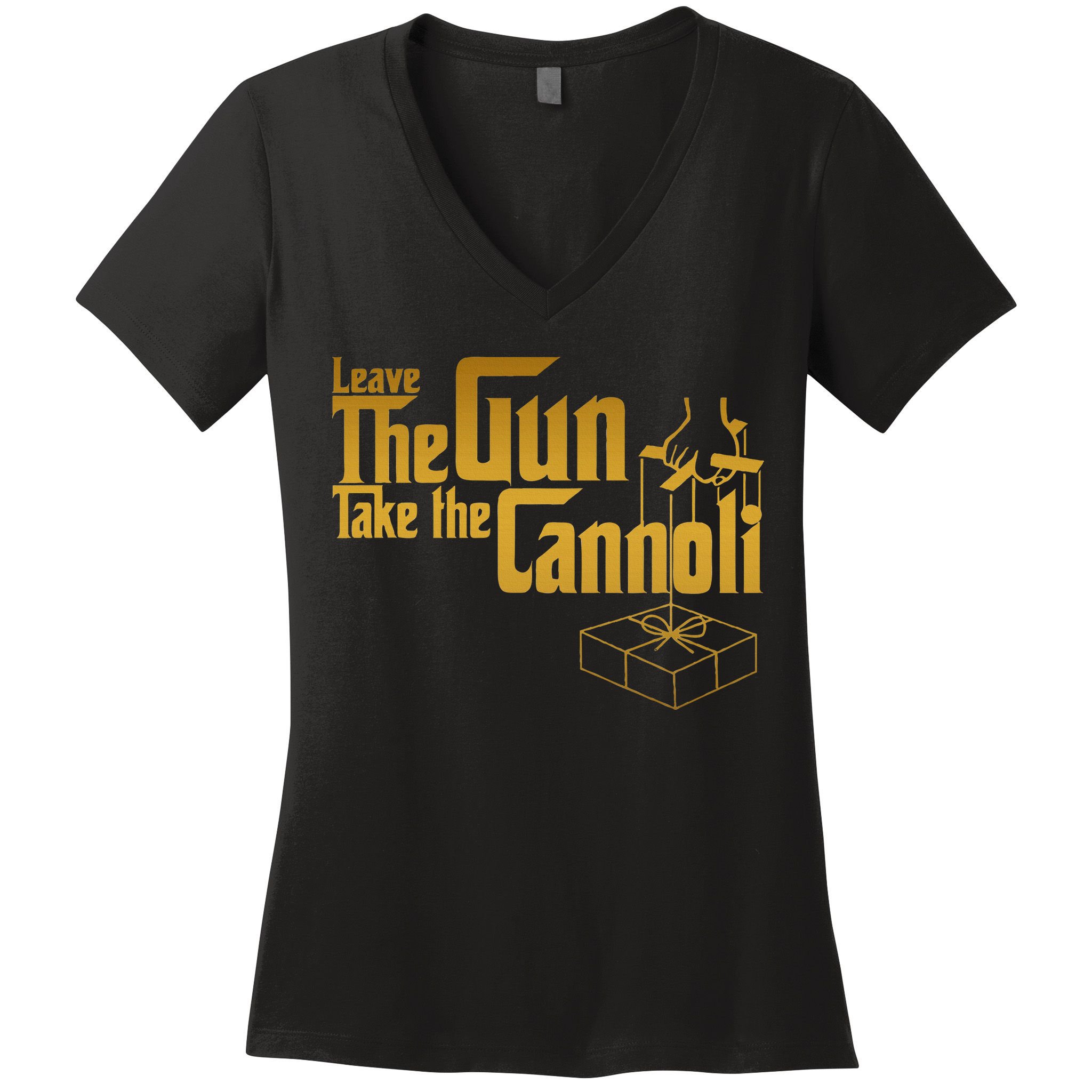 Leave The Gun Take The Cannoli Women's V-Neck T-Shirt
