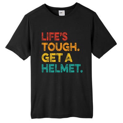 Life Tough Get A Helmet Man Funny Vintage Tall Fusion ChromaSoft Performance T-Shirt