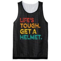 Life Tough Get A Helmet Man Funny Vintage Mesh Reversible Basketball Jersey Tank