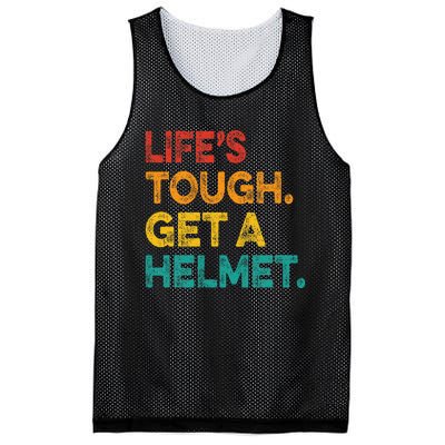 Life Tough Get A Helmet Man Funny Vintage Mesh Reversible Basketball Jersey Tank