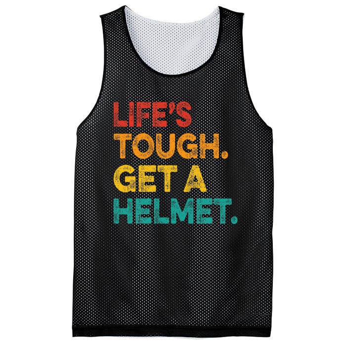 Life Tough Get A Helmet Man Funny Vintage Mesh Reversible Basketball Jersey Tank