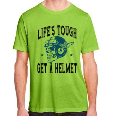 LifeS Tough Get A Helmet Funny Skeleton Riding Motorcycle Adult ChromaSoft Performance T-Shirt