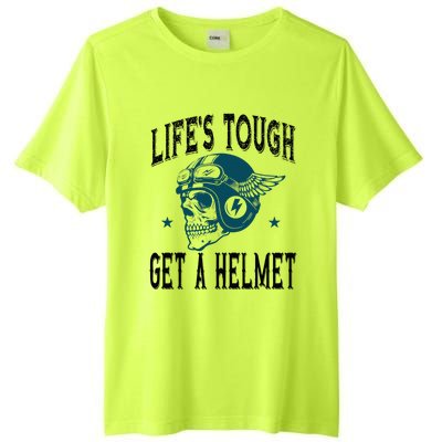 LifeS Tough Get A Helmet Funny Skeleton Riding Motorcycle Tall Fusion ChromaSoft Performance T-Shirt