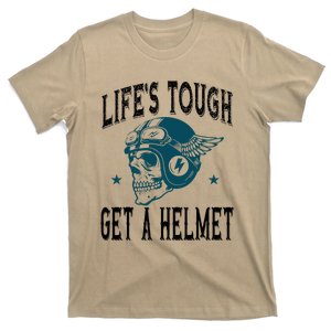 LifeS Tough Get A Helmet Funny Skeleton Riding Motorcycle T-Shirt