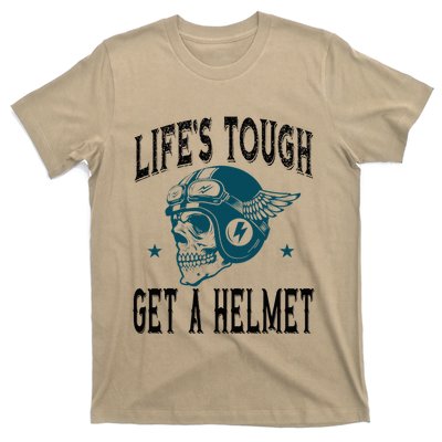 LifeS Tough Get A Helmet Funny Skeleton Riding Motorcycle T-Shirt