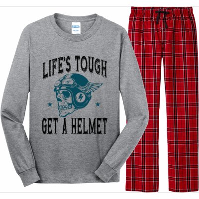 LifeS Tough Get A Helmet Funny Skeleton Riding Motorcycle Long Sleeve Pajama Set