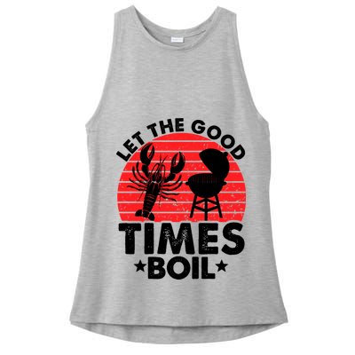 Let The Good Times Boil Funny Crawfish Ladies PosiCharge Tri-Blend Wicking Tank
