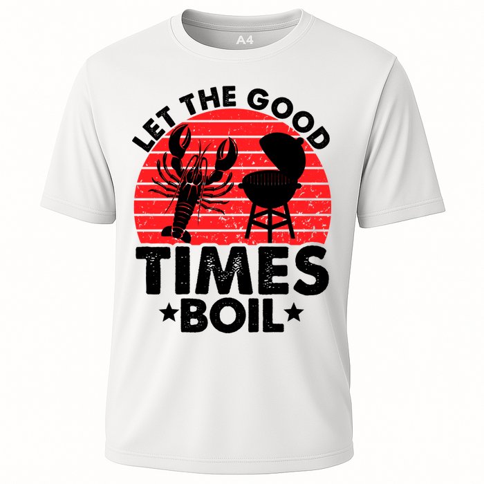 Let The Good Times Boil Funny Crawfish Cooling Performance Crew T-Shirt