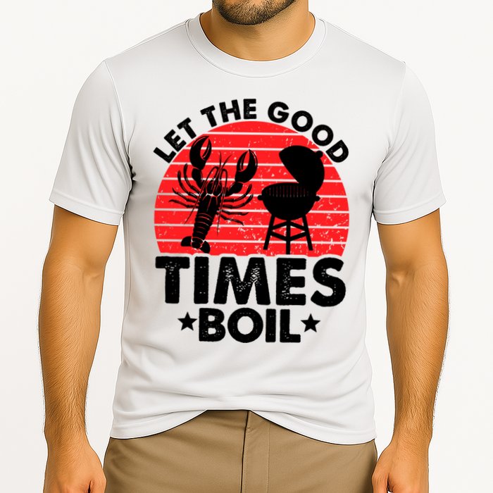 Let The Good Times Boil Funny Crawfish Cooling Performance Crew T-Shirt