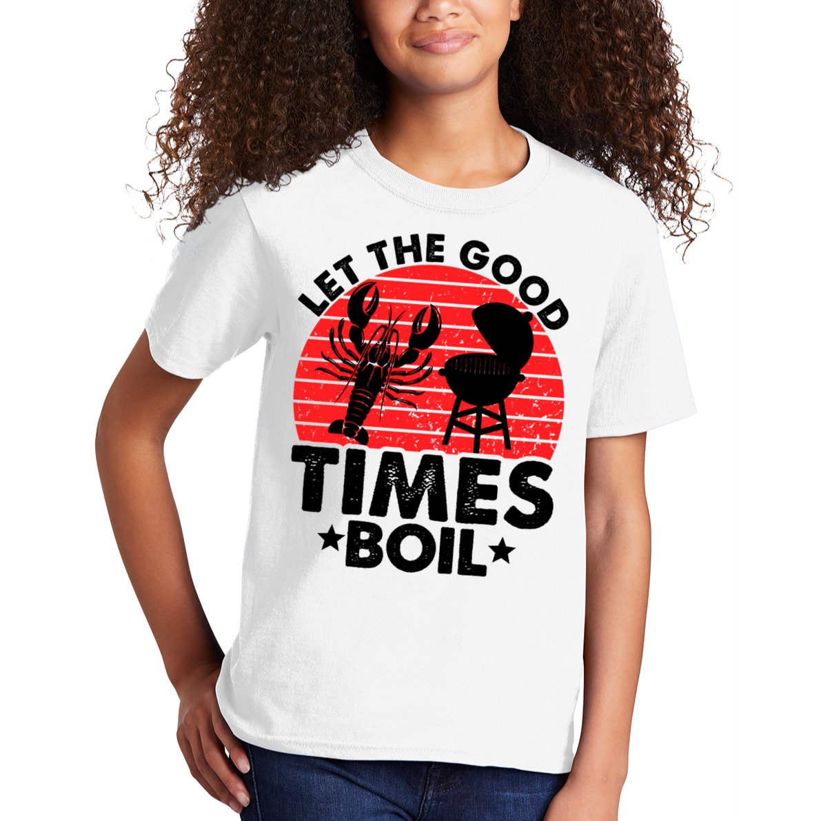 Let The Good Times Boil Funny Crawfish Kids T-Shirt